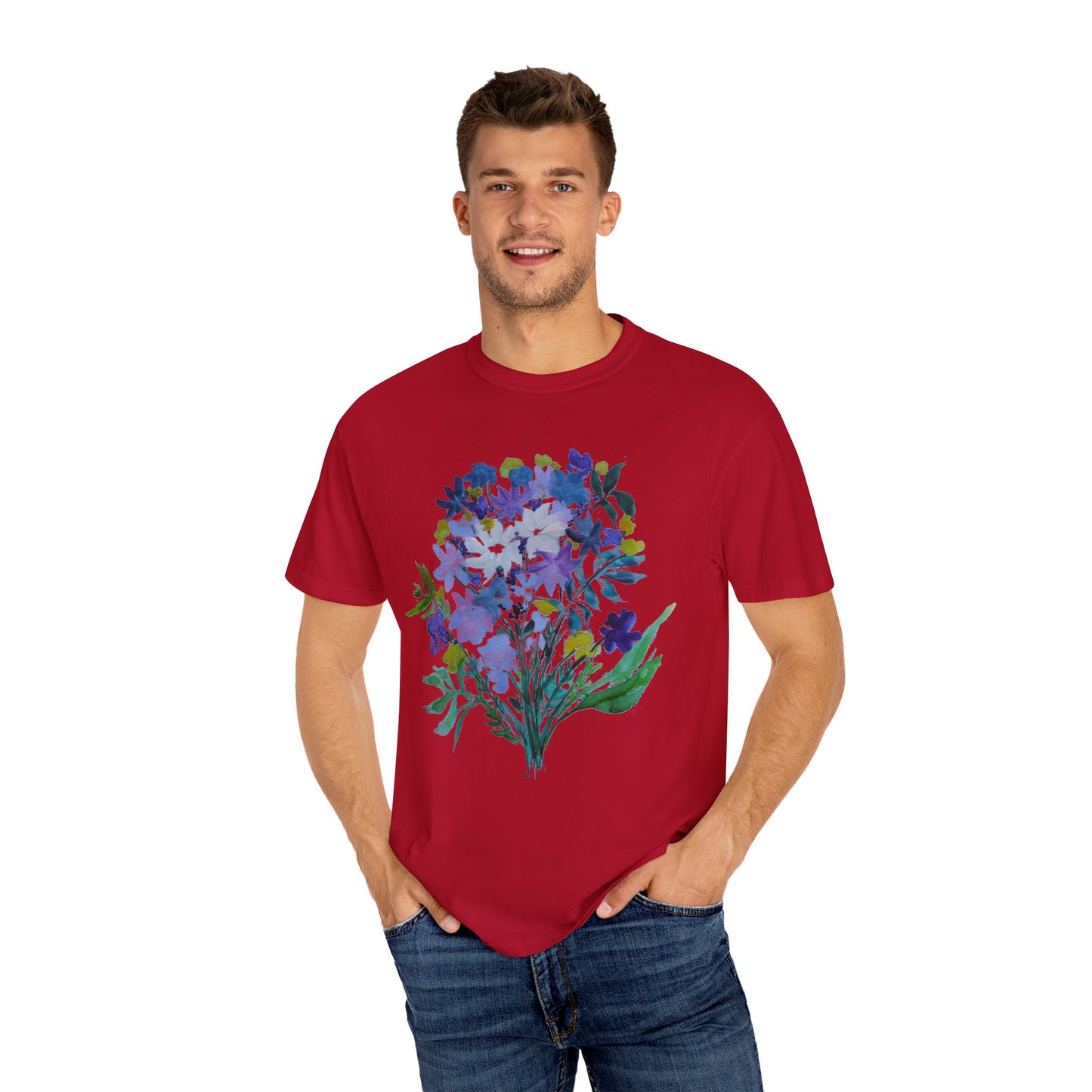Floral Art Unisex T-Shirt - Garment-Dyed Nature Tee