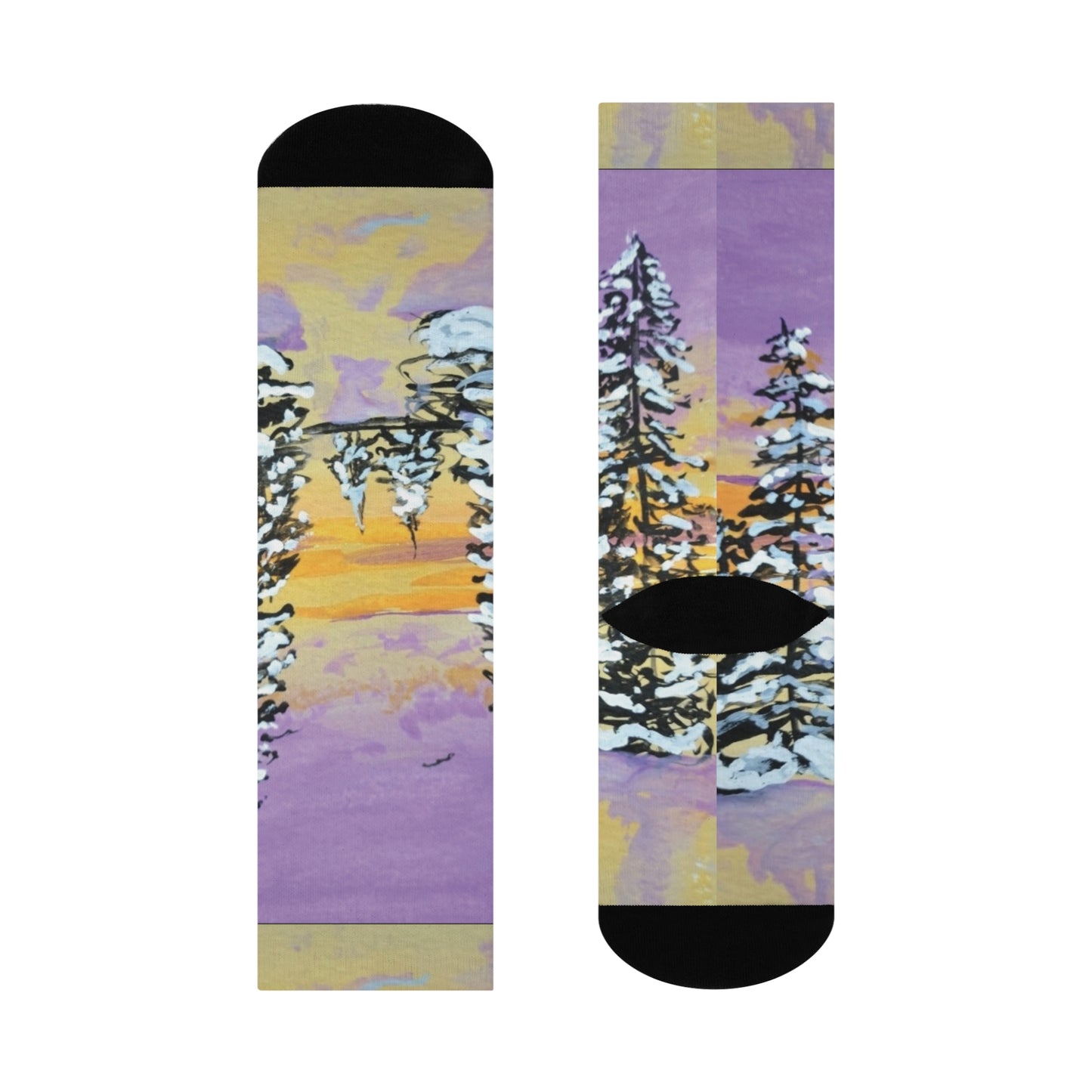 Crew Socks with Scenic Mountain Design
