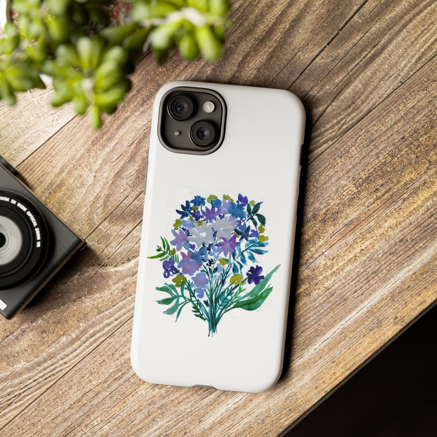 Floral Tough Case for Phone - Vibrant Watercolor Design