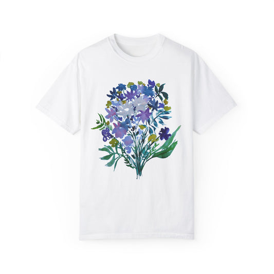 Floral Art Unisex T-Shirt - Garment-Dyed Nature Tee