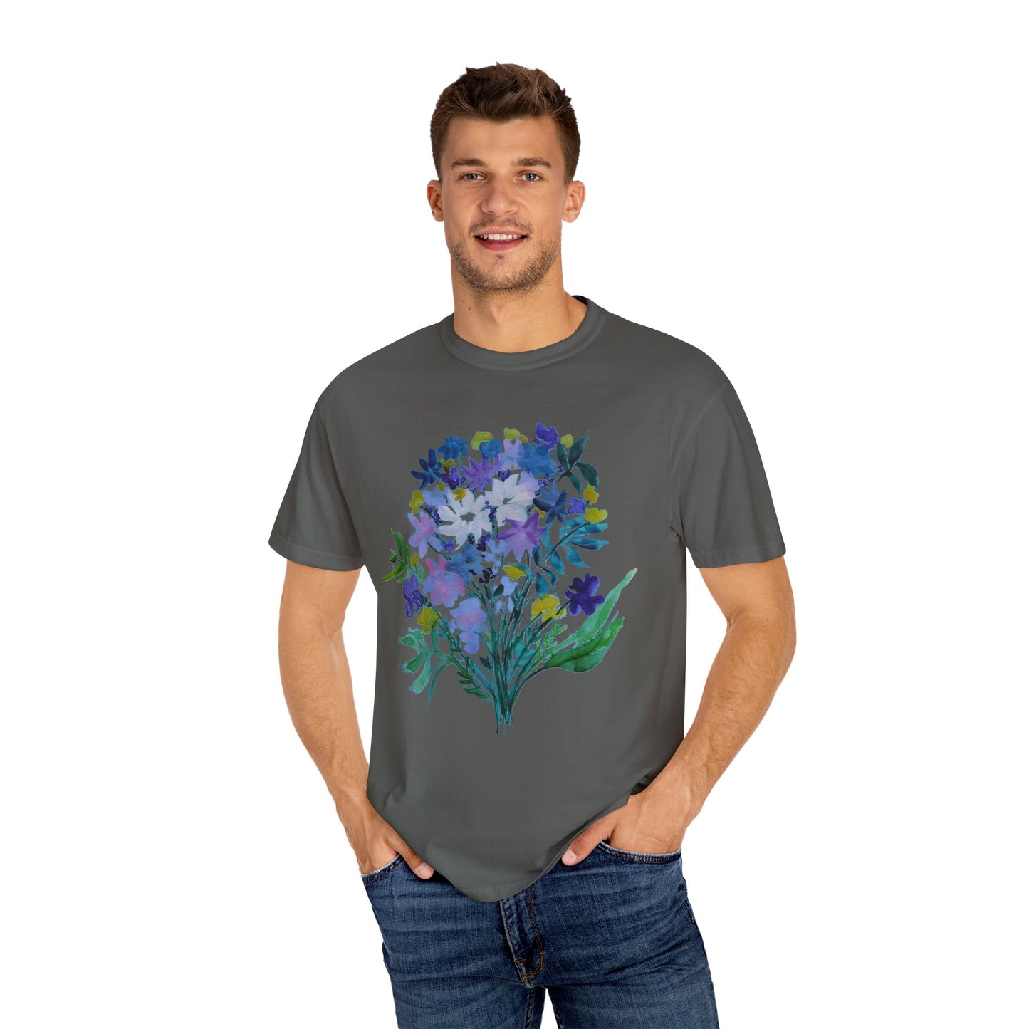 Floral Art Unisex T-Shirt - Garment-Dyed Nature Tee