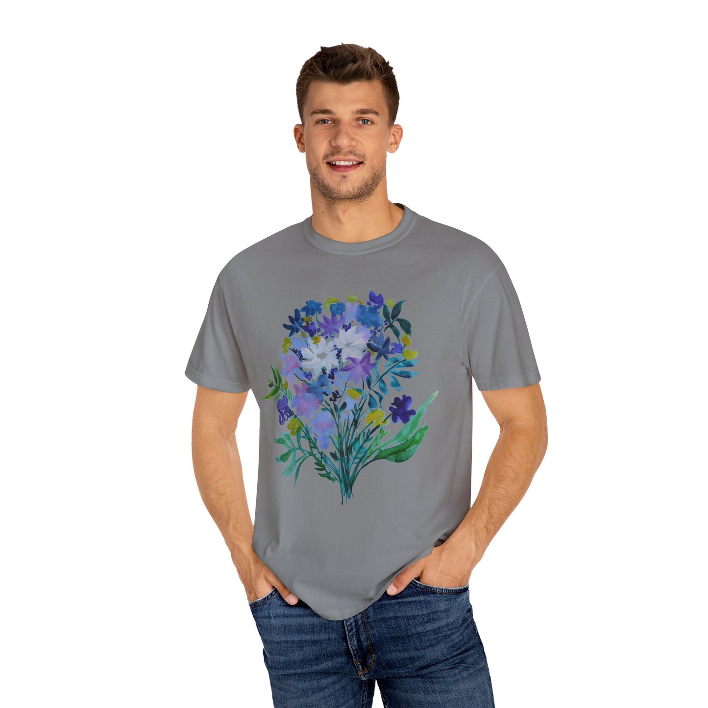 Floral Art Unisex T-Shirt - Garment-Dyed Nature Tee
