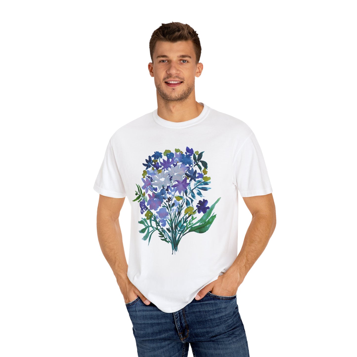 Floral Art Unisex T-Shirt - Garment-Dyed Nature Tee