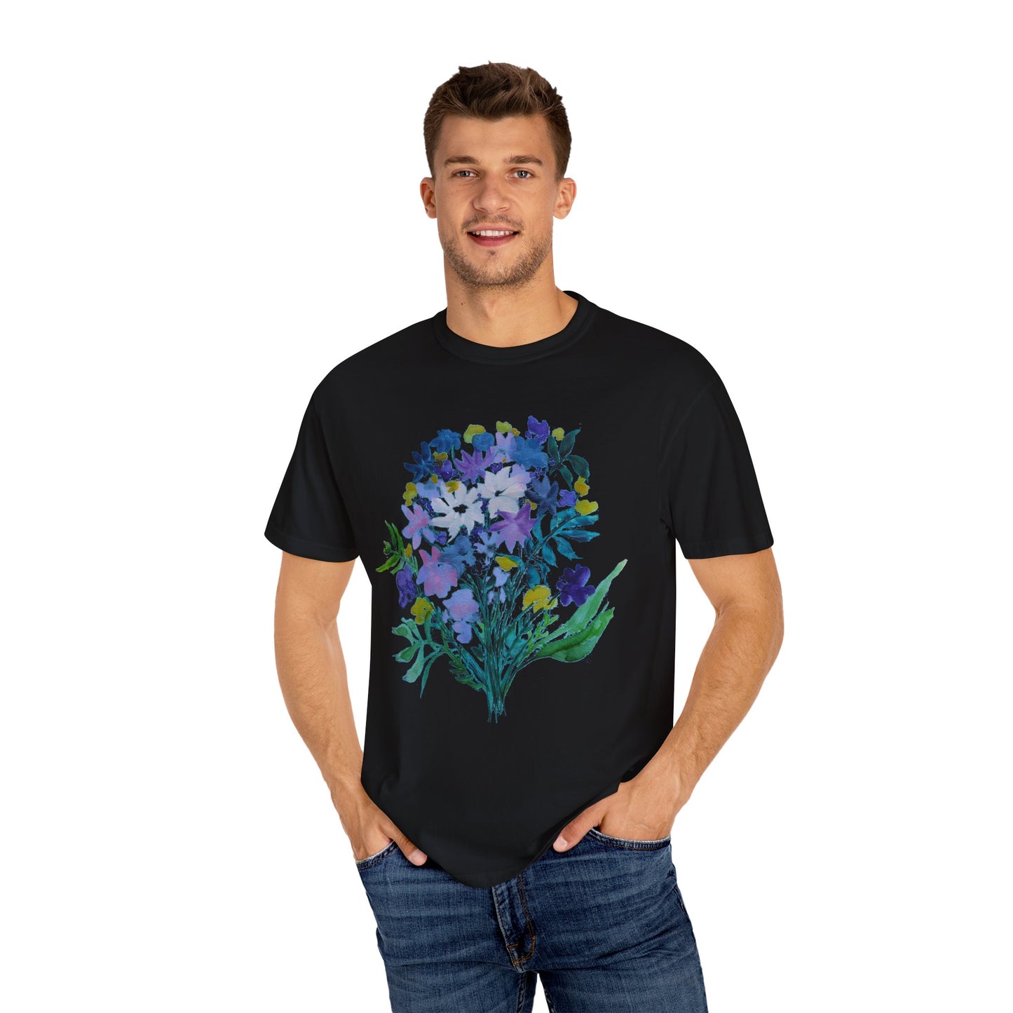 Floral Art Unisex T-Shirt - Garment-Dyed Nature Tee
