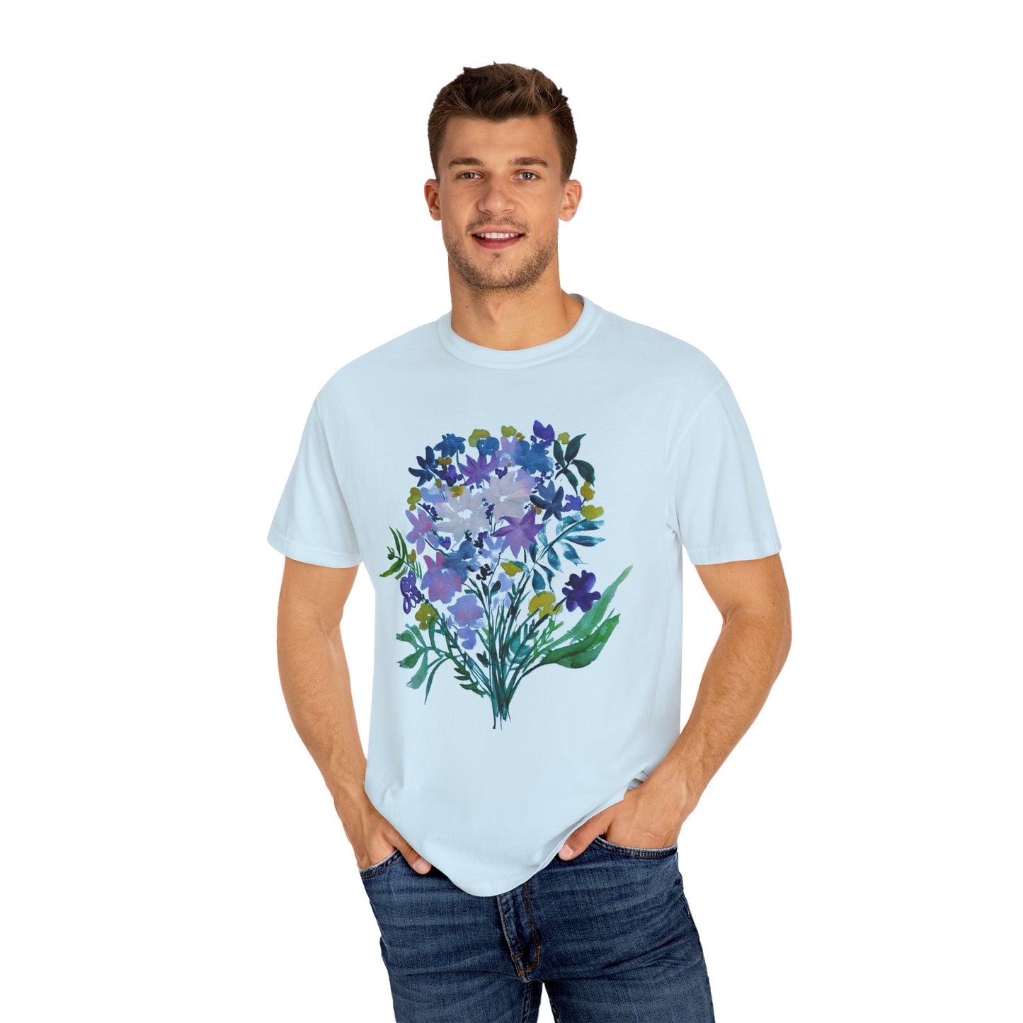 Floral Art Unisex T-Shirt - Garment-Dyed Nature Tee
