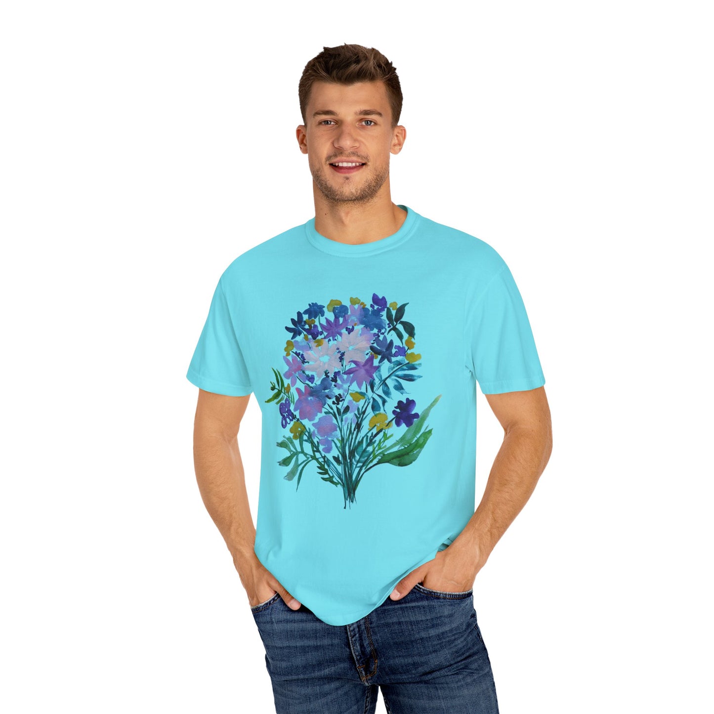 Floral Art Unisex T-Shirt - Garment-Dyed Nature Tee