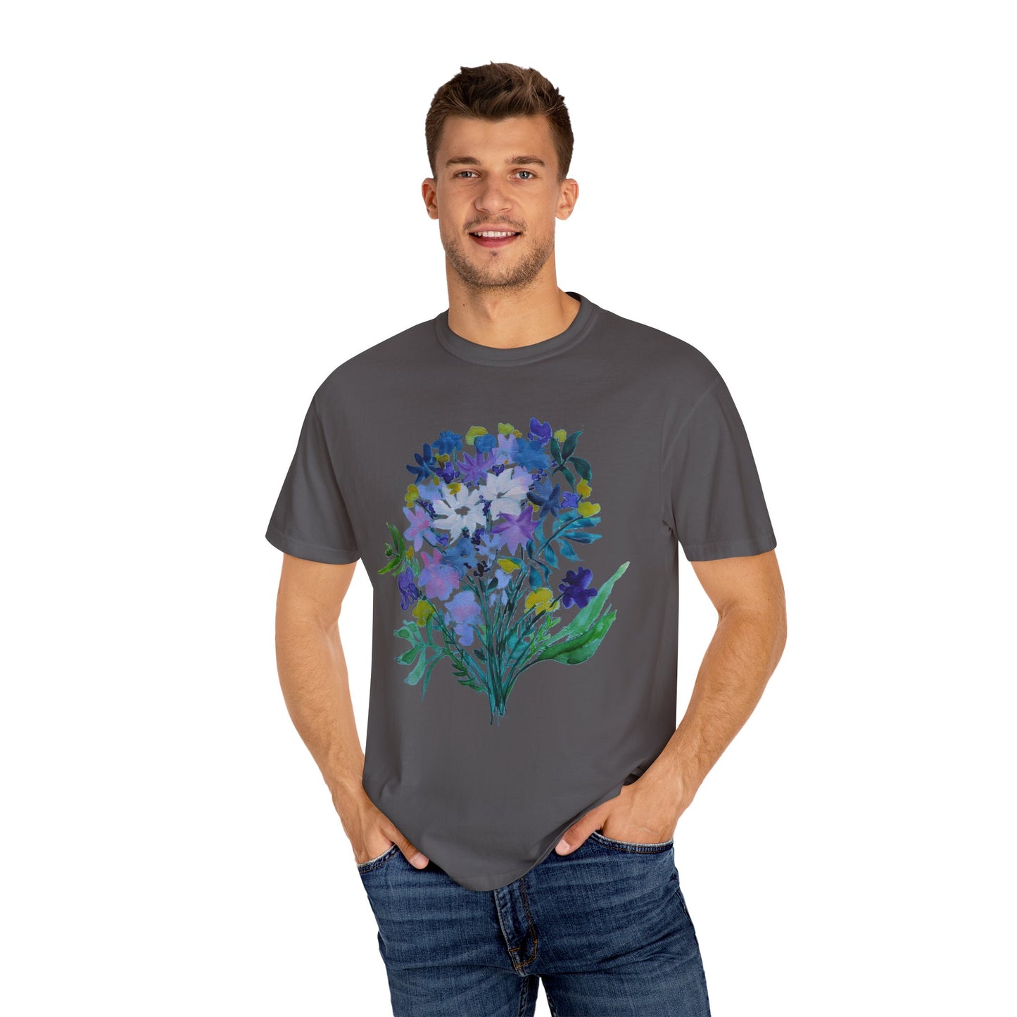 Floral Art Unisex T-Shirt - Garment-Dyed Nature Tee