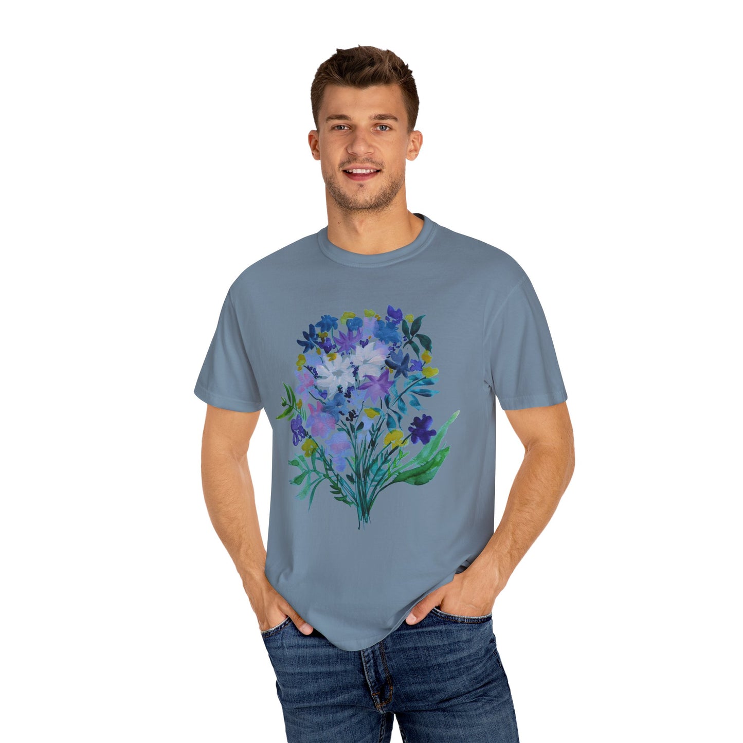 Floral Art Unisex T-Shirt - Garment-Dyed Nature Tee