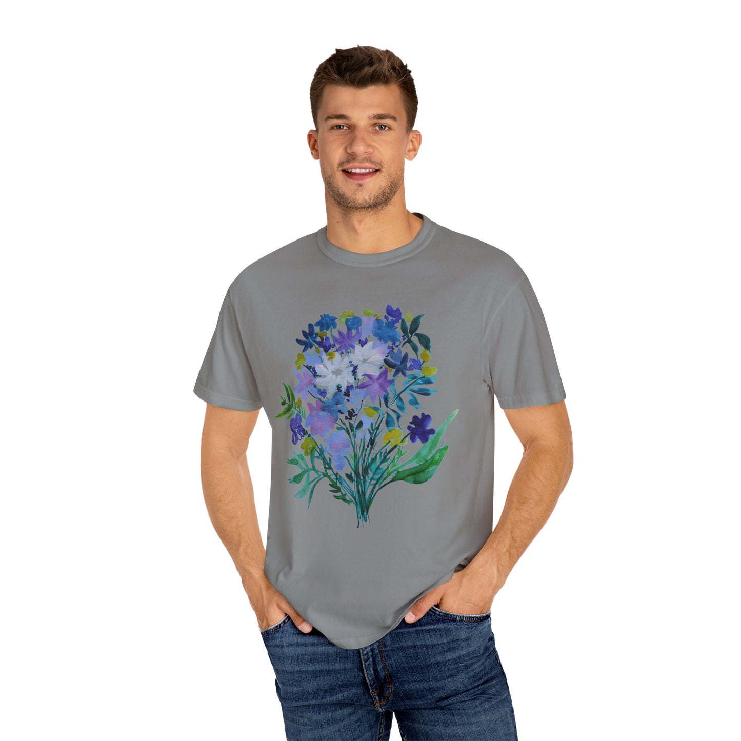 Floral Art Unisex T-Shirt - Garment-Dyed Nature Tee