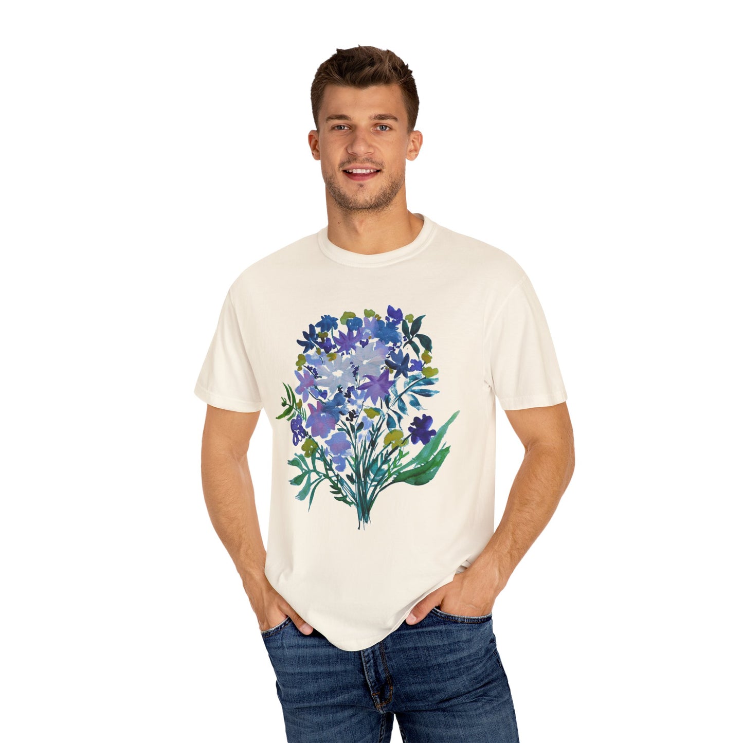 Floral Art Unisex T-Shirt - Garment-Dyed Nature Tee