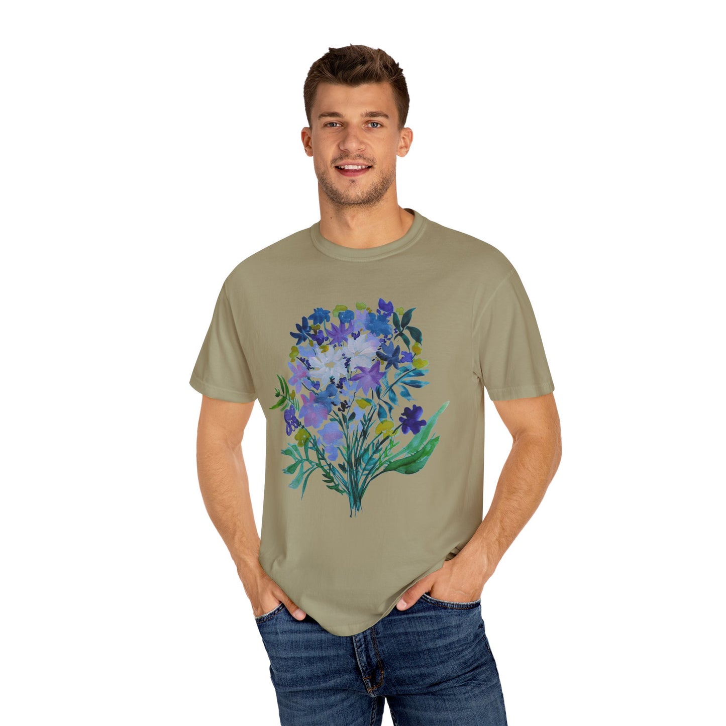 Floral Art Unisex T-Shirt - Garment-Dyed Nature Tee
