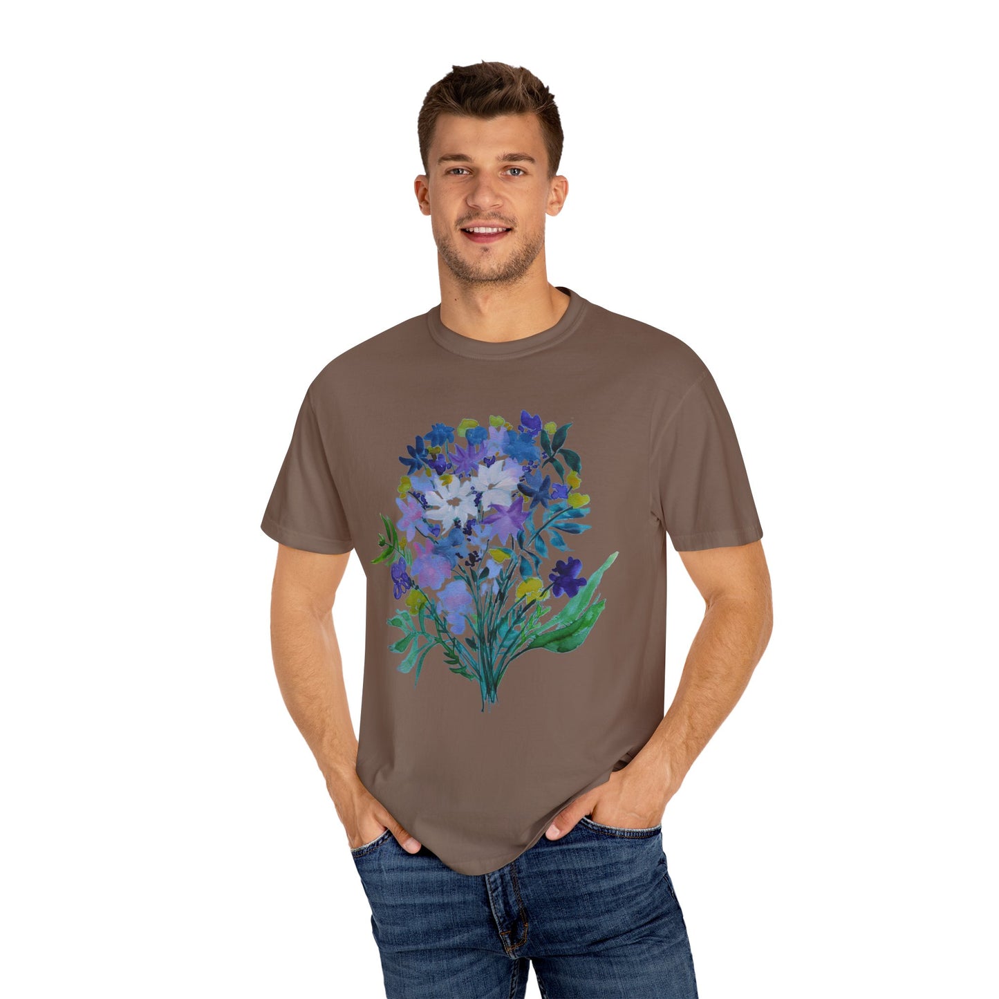 Floral Art Unisex T-Shirt - Garment-Dyed Nature Tee