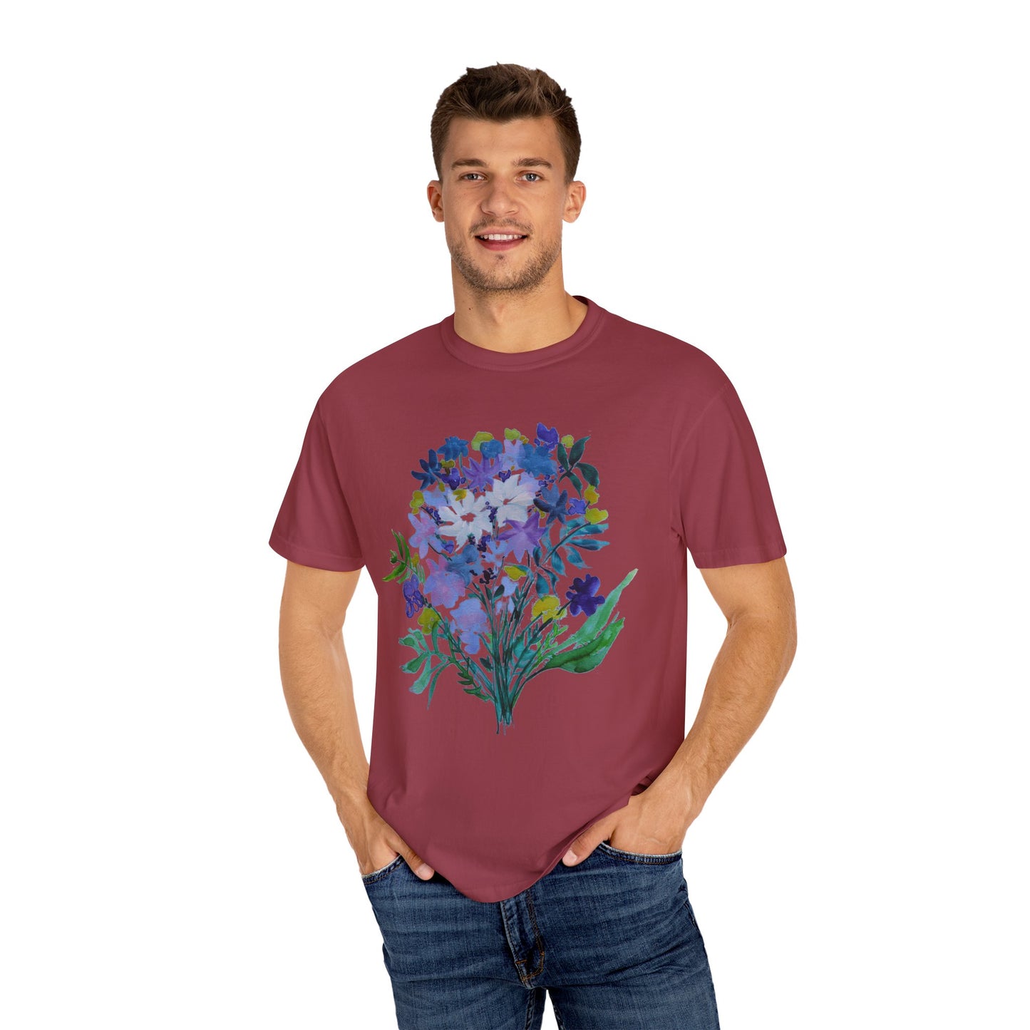 Floral Art Unisex T-Shirt - Garment-Dyed Nature Tee